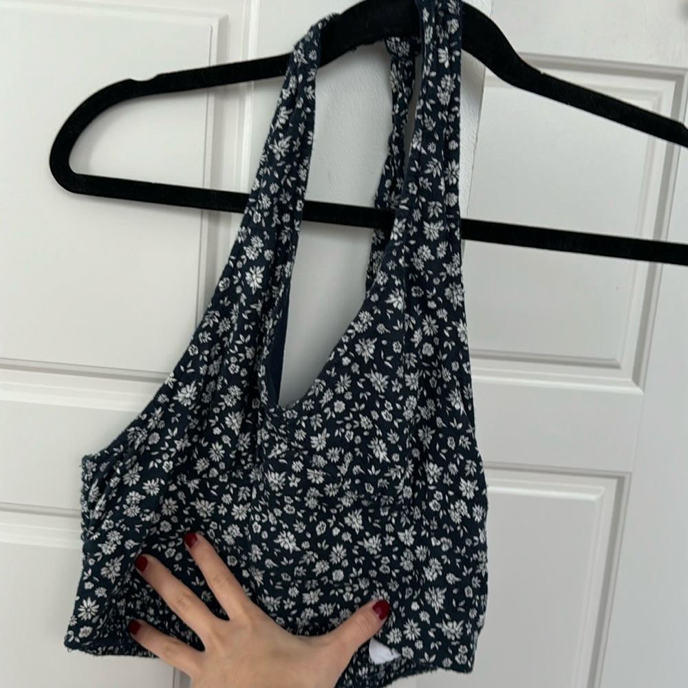 floral halter top tie